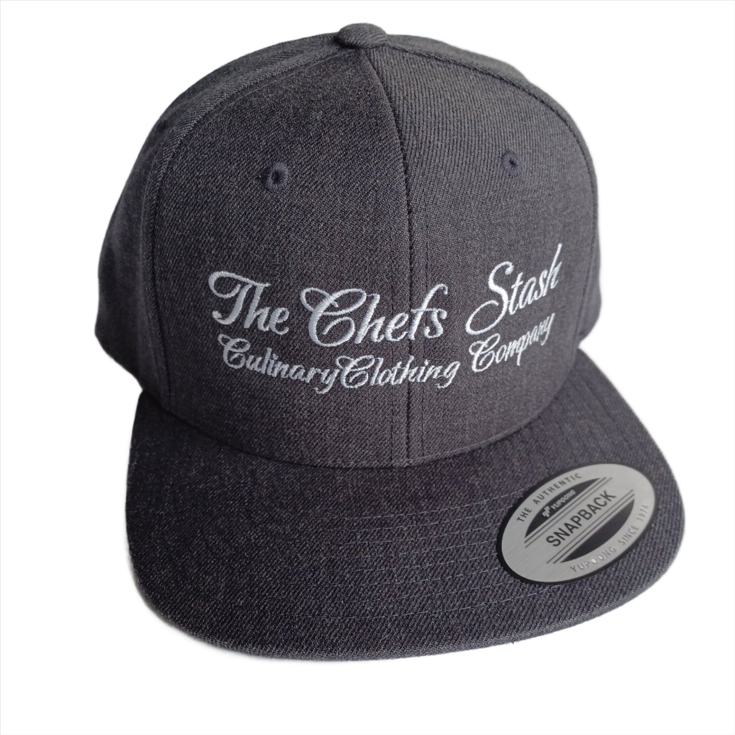 "Script" Snapback (Heather Grey/White)